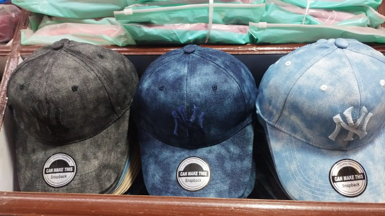 Vintage Acid Wash Denim NY Baseball Cap – Distressed Retro Snapback Hat - image 2