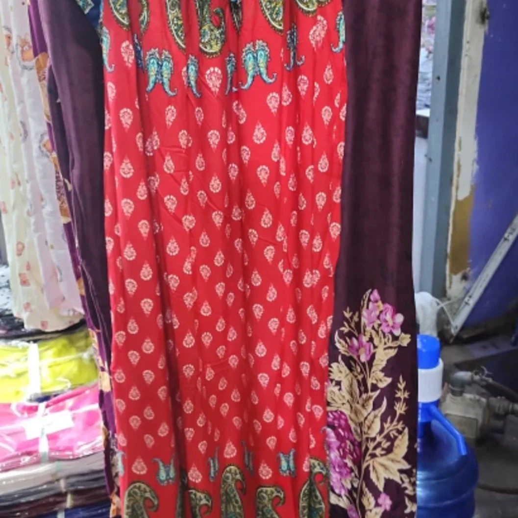 Vintage-Inspired Sleeveless Paisley Print Kaftan Dress - Plum & Red Boho Tunic - image 2