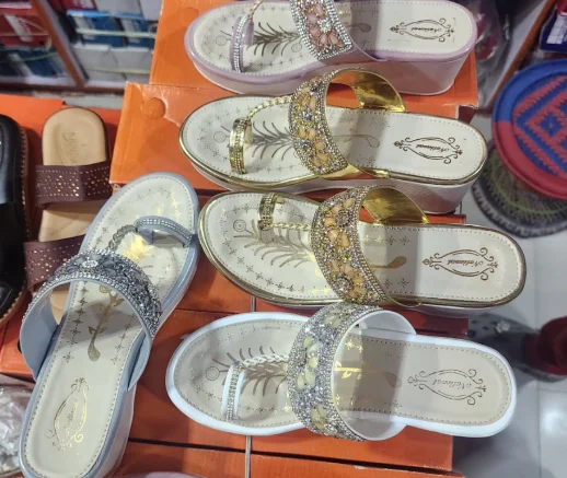 Studded V-Strap Wedge Slippers - image 2