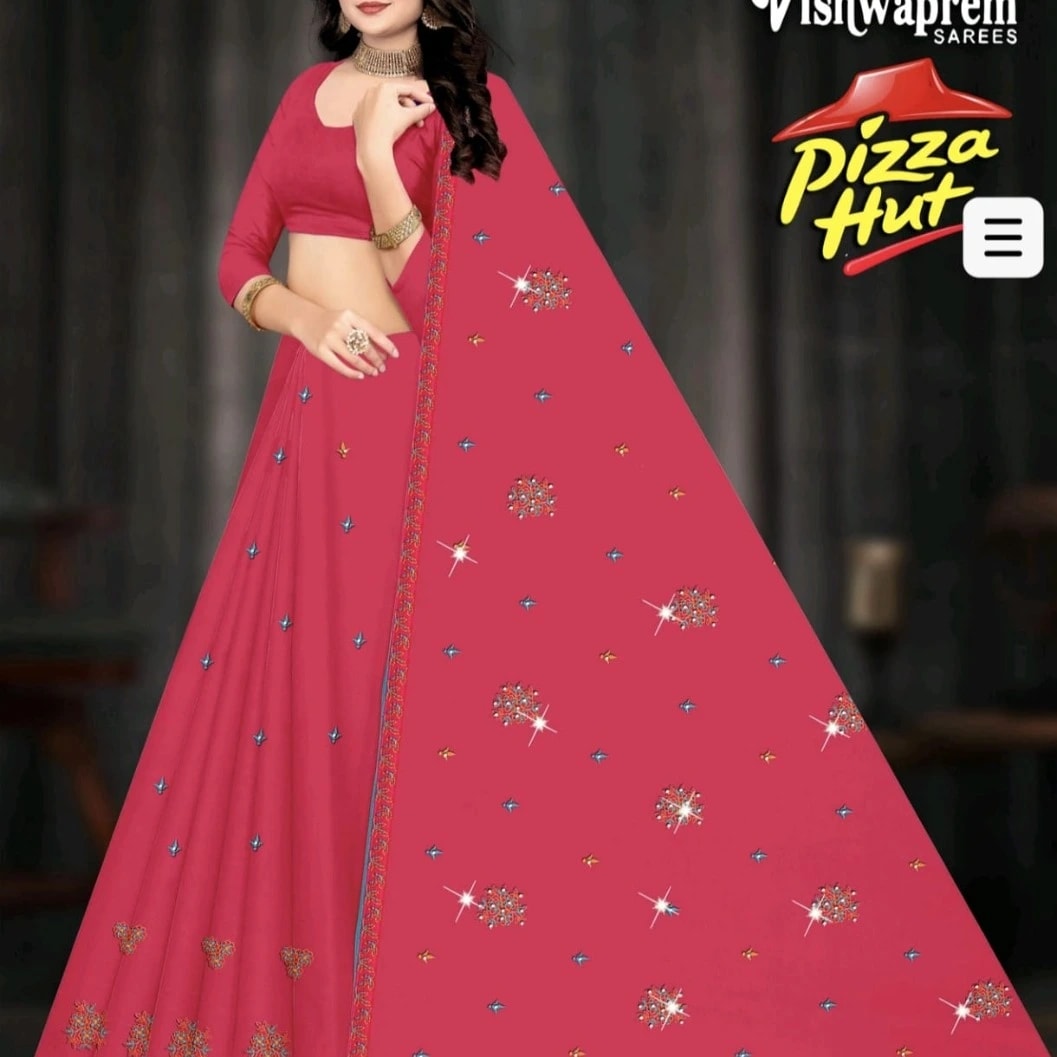 Wholesale Designer Embroidered Saree Collection for Women | Fancy Party Wear Stone Work Saree with Blouse Piece | Multi-Color Ethnic Wear - image 3