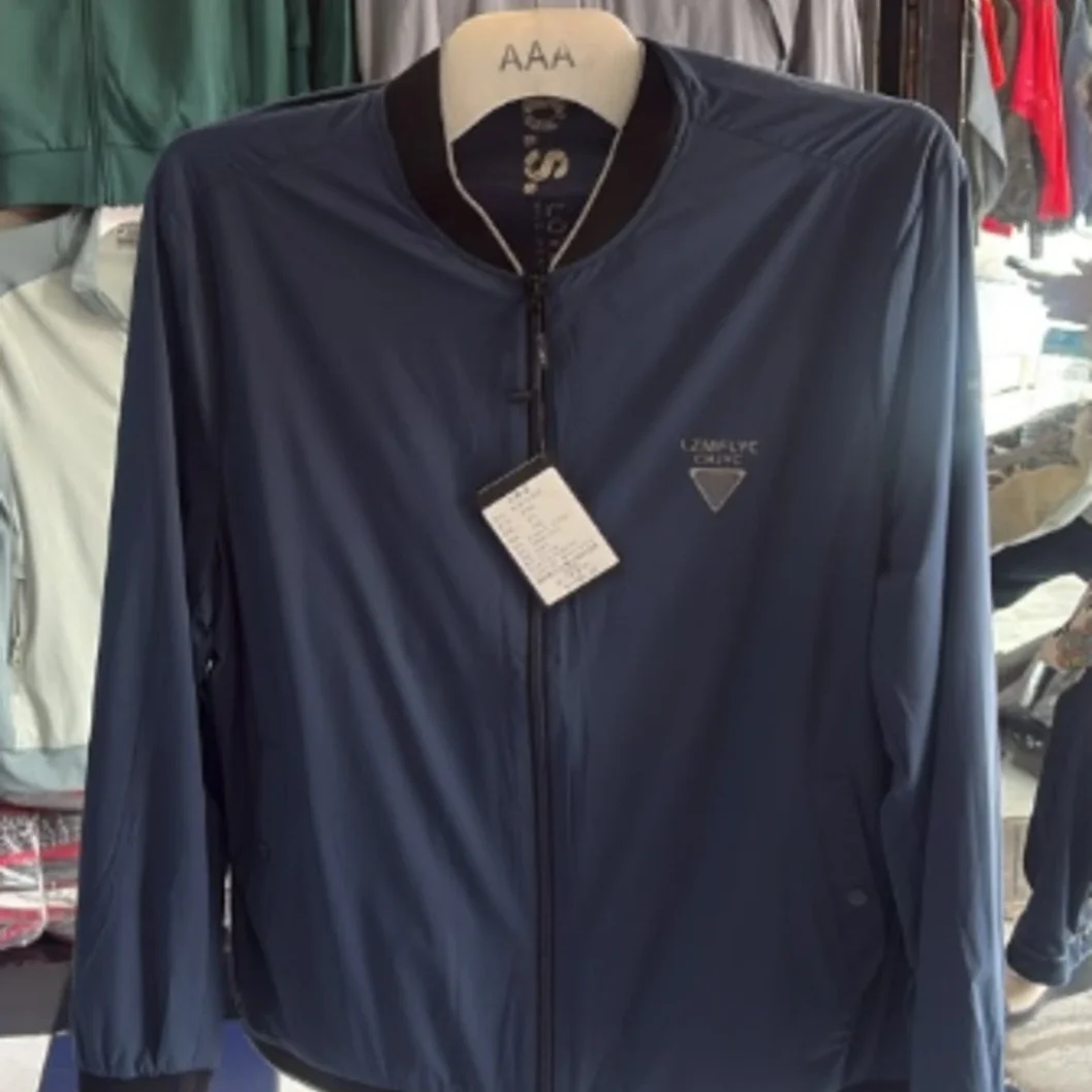 Men's Premium Dark Navy Blue Lightweight Bomber Jacket - image 2