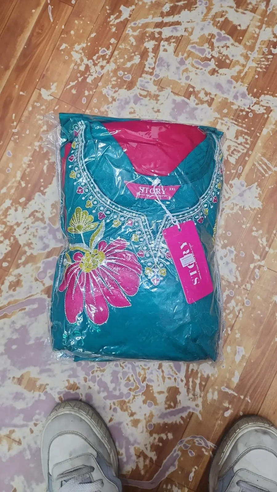 Story Collection - Teal & Magenta Embroidered Sleeve Work Salwar Kameez Suit - image 4