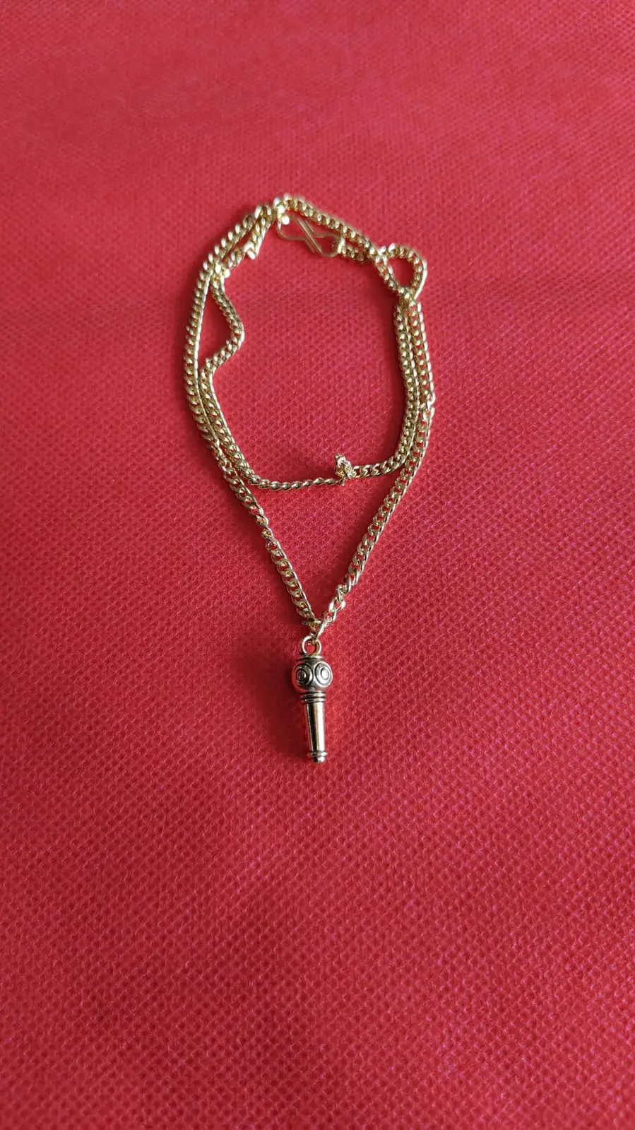 Gold Plated Hanuman Gada Pendant Necklace | Bajrangbali Mace Charm for Men & Women - image 2