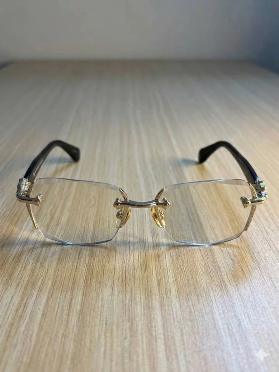 Luxury Gothic Rimless Beveled Glasses - image 2
