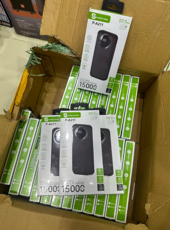 Power King 15000mAh Fast Charge Power Bank (Model: P-A211) with 22.5W Output & Smart Digital Display - image 2