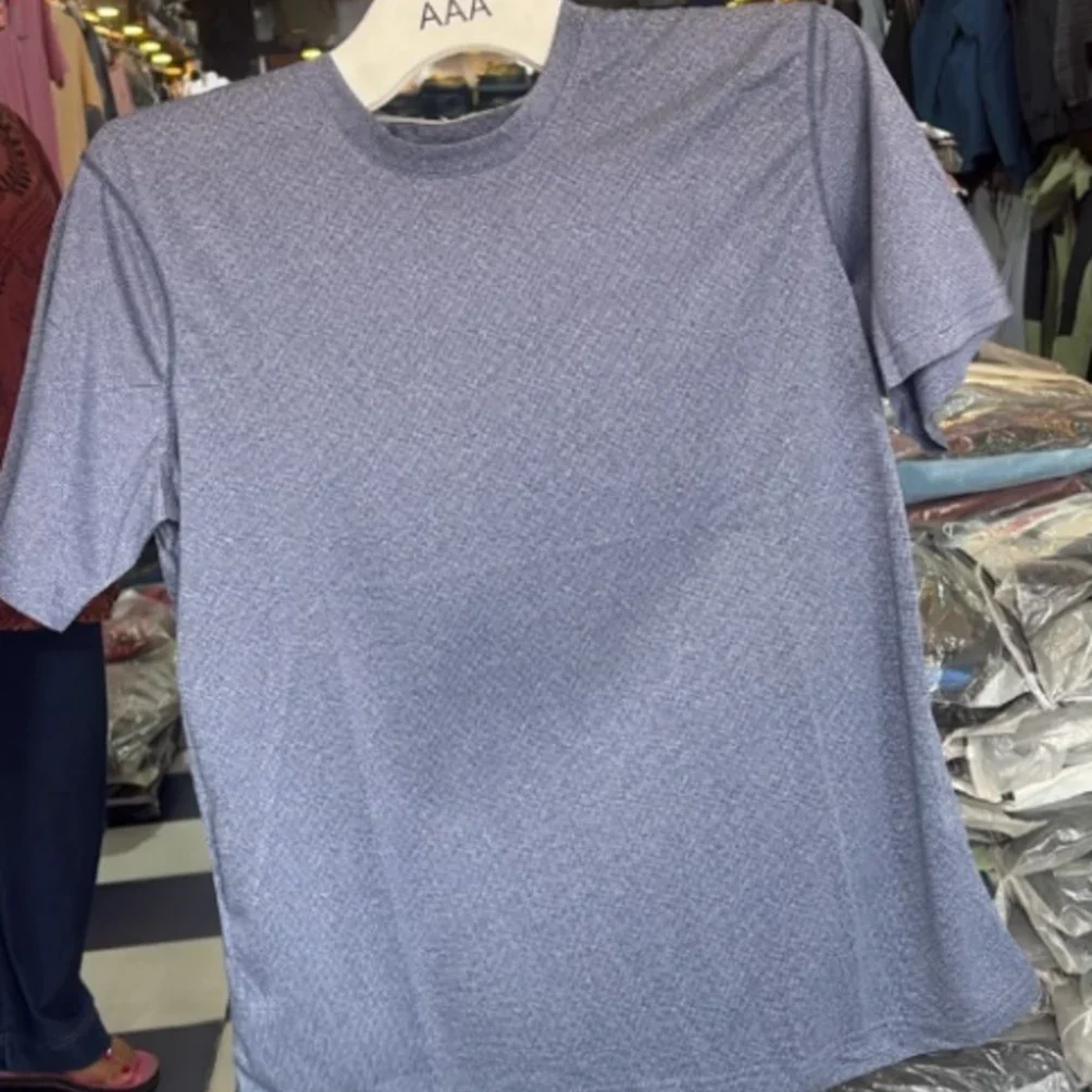 Men's Premium Slate Blue Heathered Dry-Fit T-Shirt - image 2