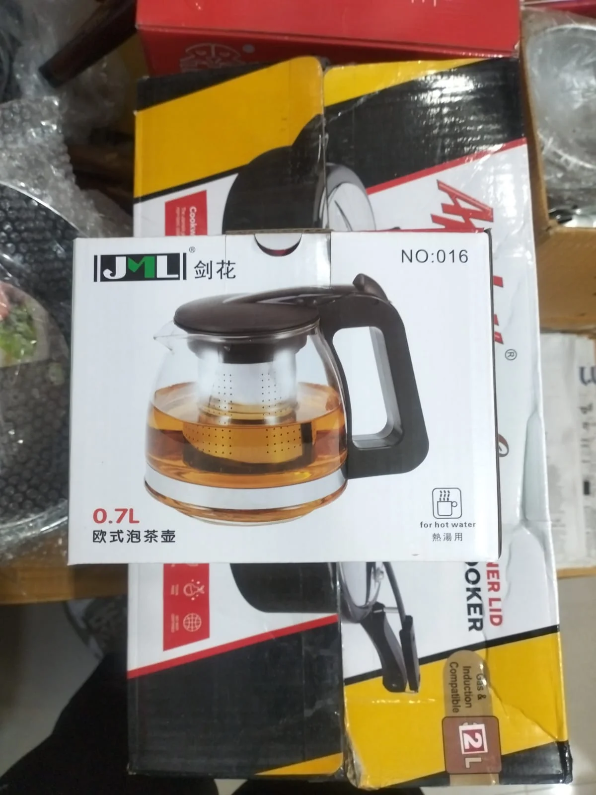 JML 0.7L Glass Teapot with Stainless Steel Infuser (NO:016) - image 2