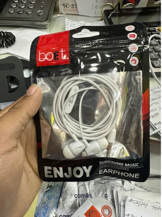  Wired Earphones with Built-in Mic & 3.5mm Jack (White) - image 2
