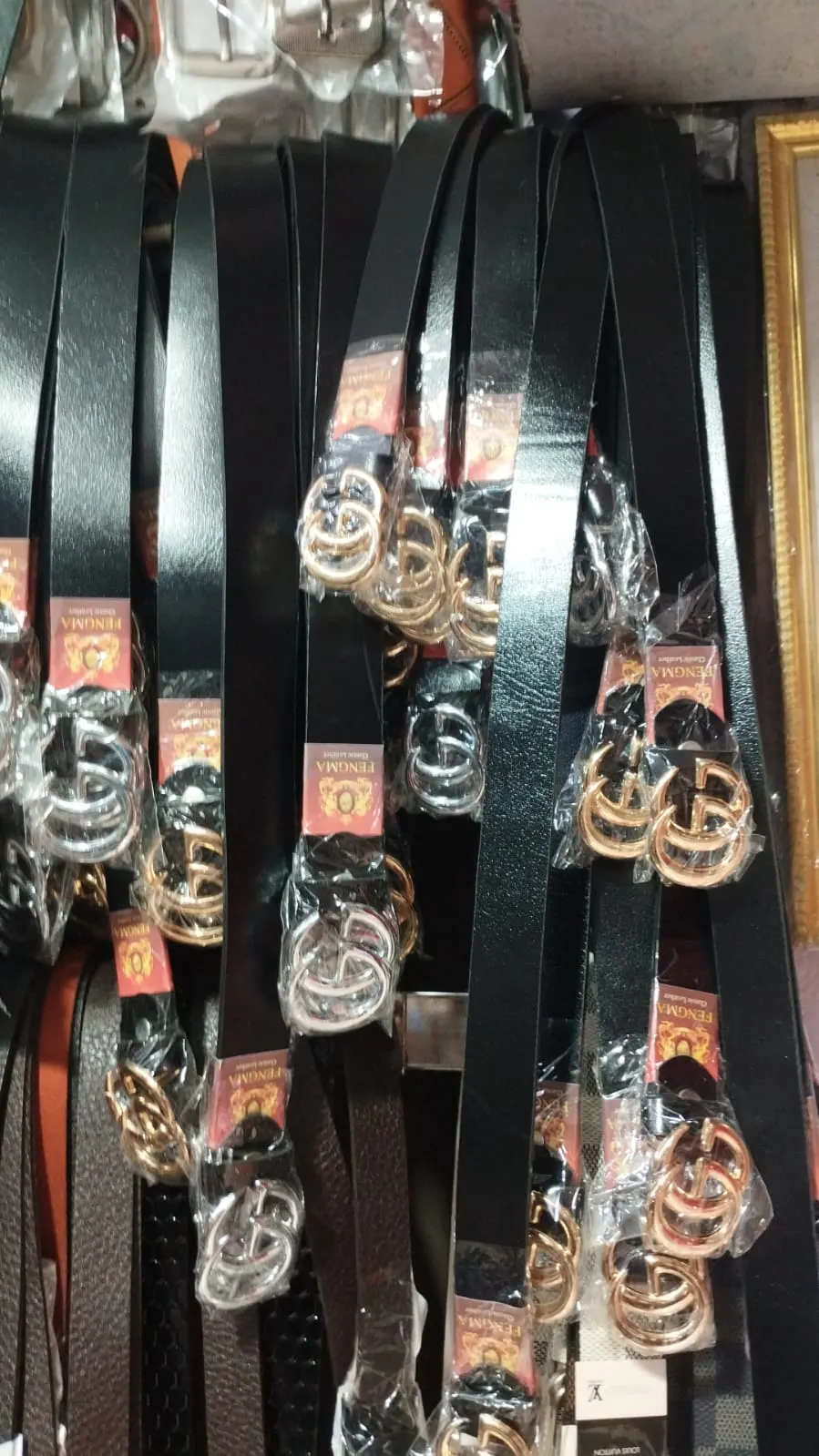 FENGMA Classic Leather Ladies Belt with Double G Logo Buckle - image 2