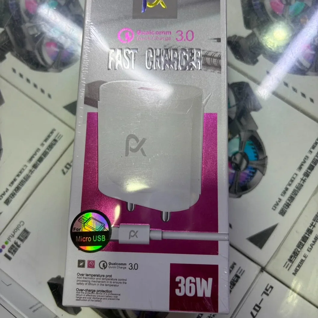 PK 36W Qualcomm Quick Charge 3.0 Fast Charger with Micro USB Cable - image 2