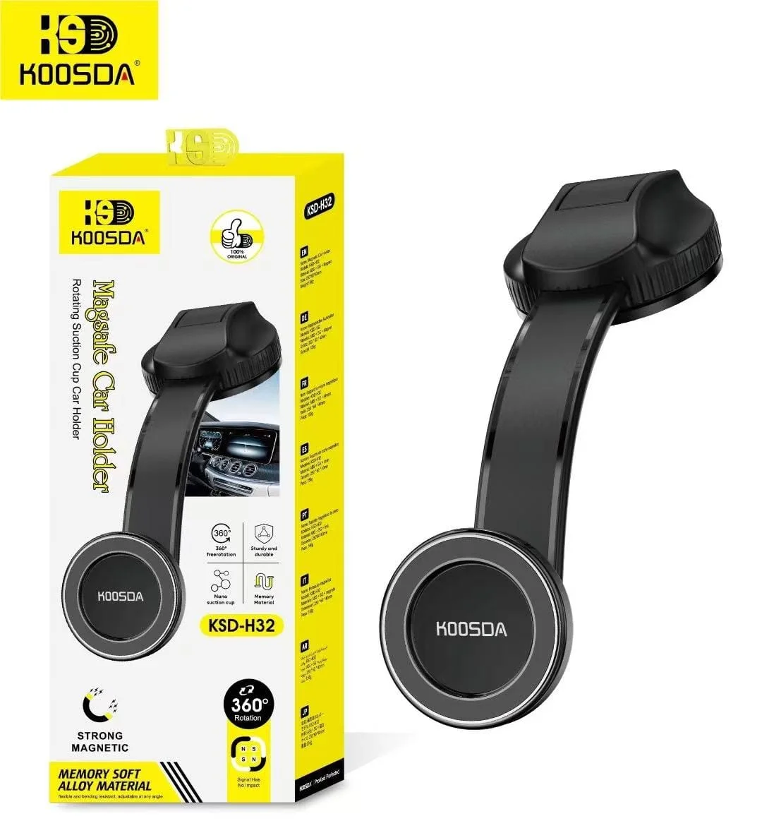 KOOSDA KSD-H32 MagSafe Car Holder 360° Rotating Suction Cup Mount - image 2
