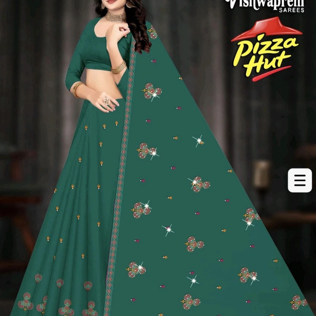 Wholesale Designer Embroidered Saree Collection for Women | Fancy Party Wear Stone Work Saree with Blouse Piece | Multi-Color Ethnic Wear - image 4