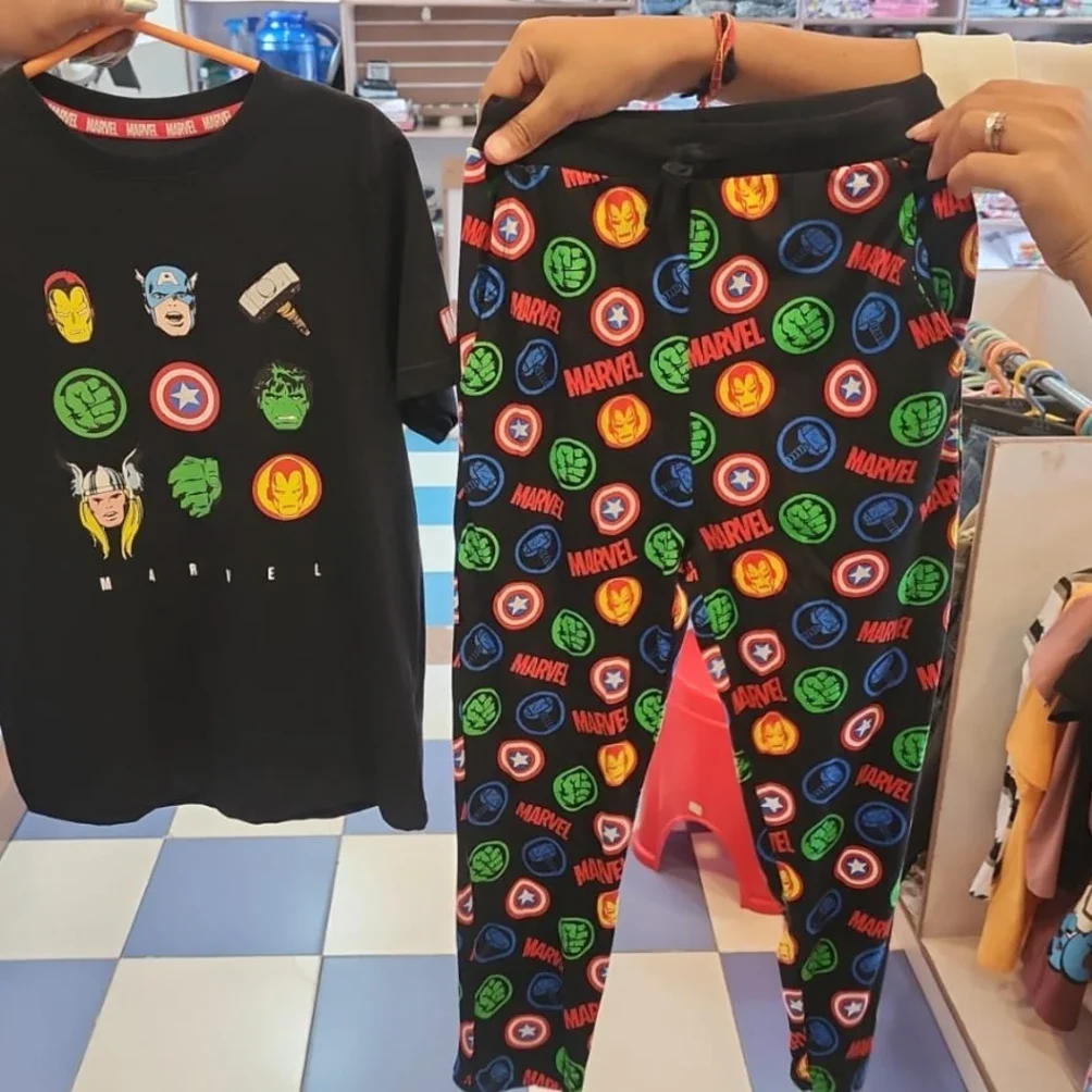 Marvel Avengers Boys' Black Graphic T-Shirt and All-Over Print Pajama Pants 2-Piece Sleepwear Set - image 2