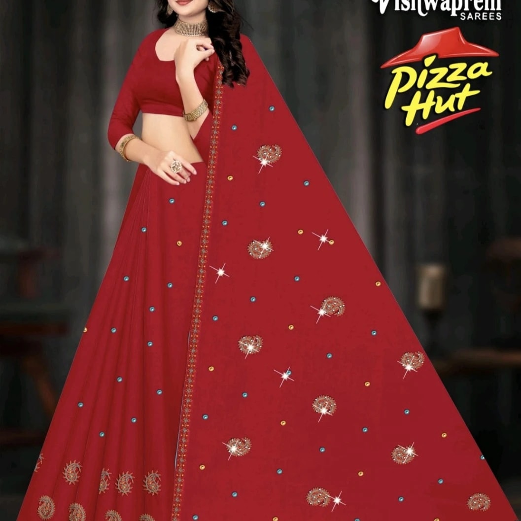 Wholesale Designer Embroidered Saree Collection for Women | Fancy Party Wear Stone Work Saree with Blouse Piece | Multi-Color Ethnic Wear - image 2