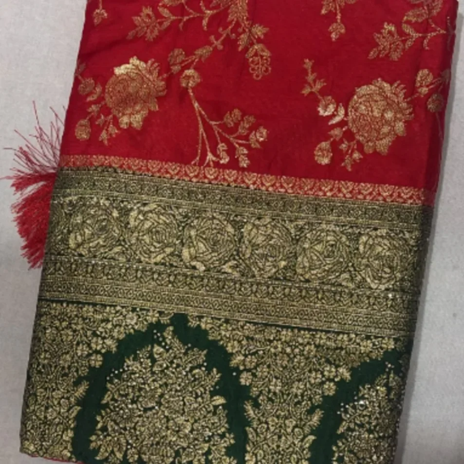 Pure Dola Silk MX Single Chap with Siroski Exquisite Fancy Saree with Blouse||साडी ब्लाउज - image 2