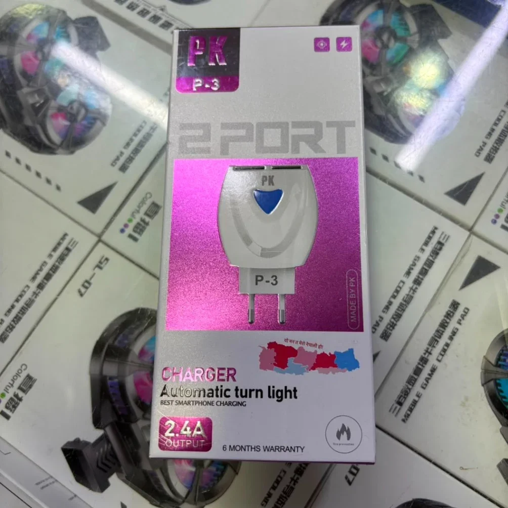 PK P-3 2.4A Dual Port USB Charger with Indicator Light - image 2