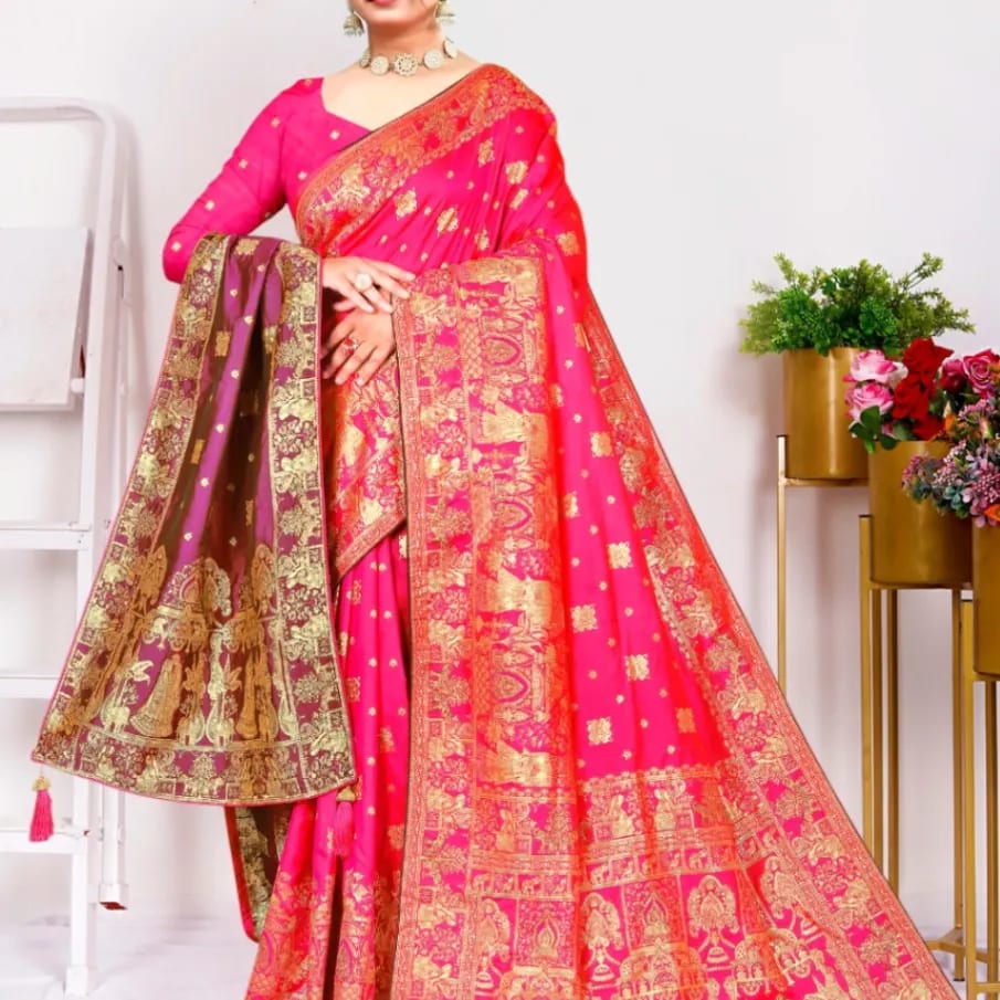 Wholesale Premium Banarasi Silk Saree Collection for Women | Traditional Zari Woven Designer Saree with Rich Pallu | Wedding & Festive Wear - image 3