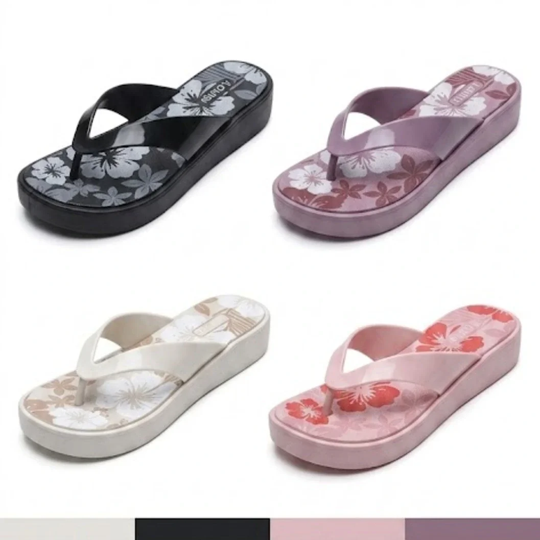 Women's Floral Floral Print Platform Flip Flops  - image 2
