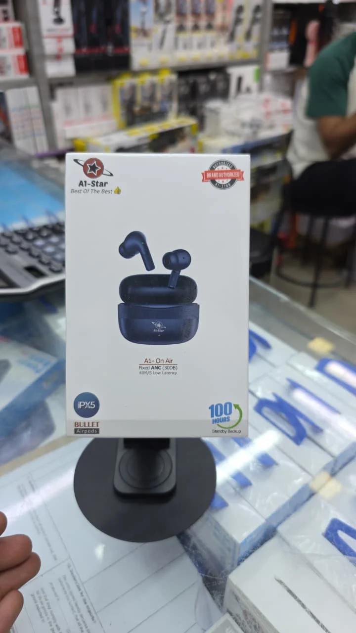 A1-Star A1-On Air Bullet Airpods with Fixed 30dB ANC & 40ms Low Latency Wireless Earbuds - image 4