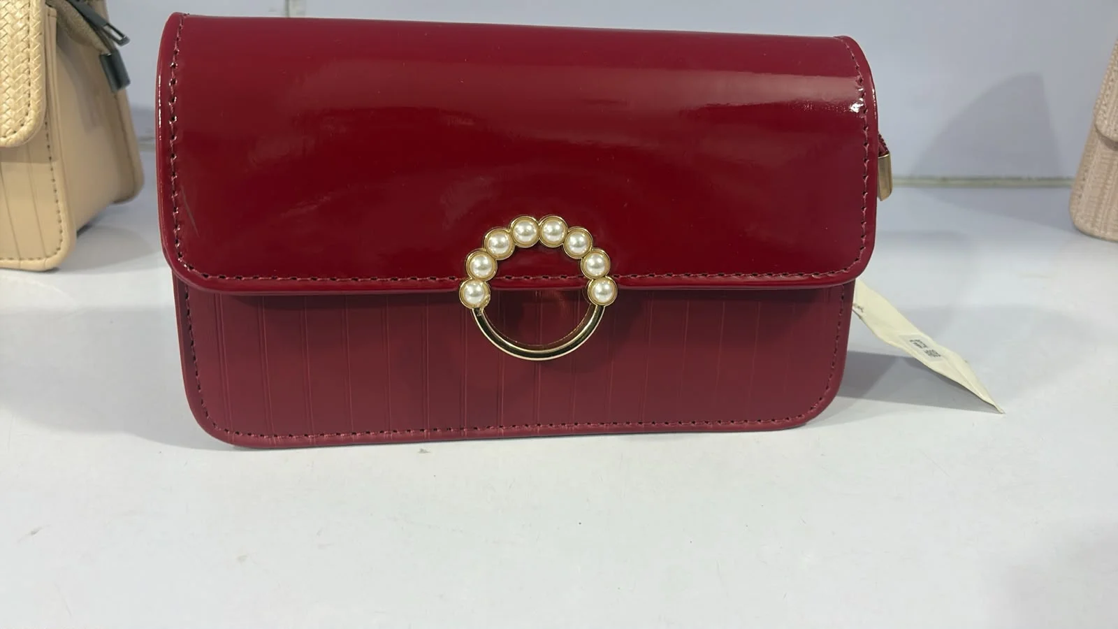 Elegant Red Pearl Accent Sling Bag / Crossbody Bag - image 2