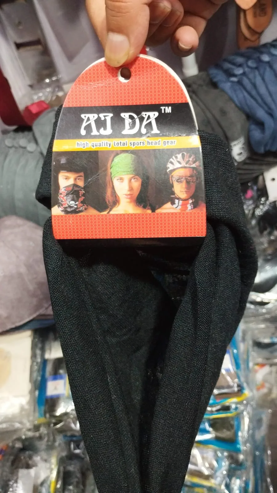 AJ DA Multi-Functional Seamless Black Headwear & Face Mask - image 2