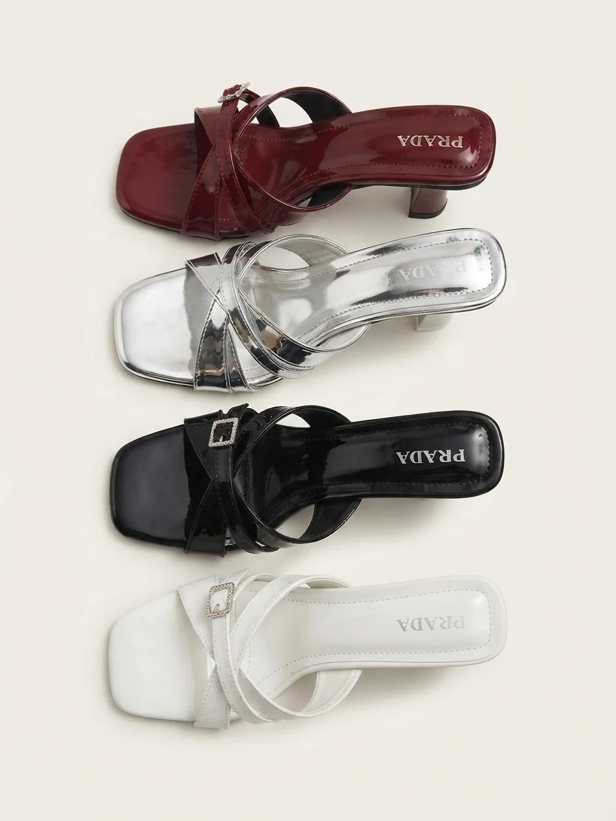 KS Collection Toe-Ring Diamante Flat Sandals - image 2