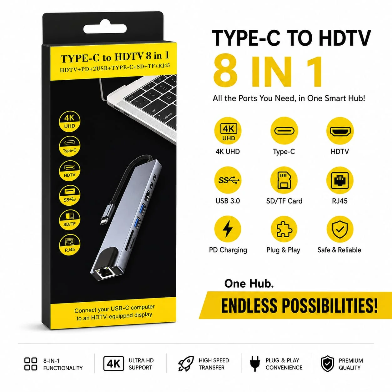 8-in-1 USB-C Multi-Port Hub & Adapter - image 2