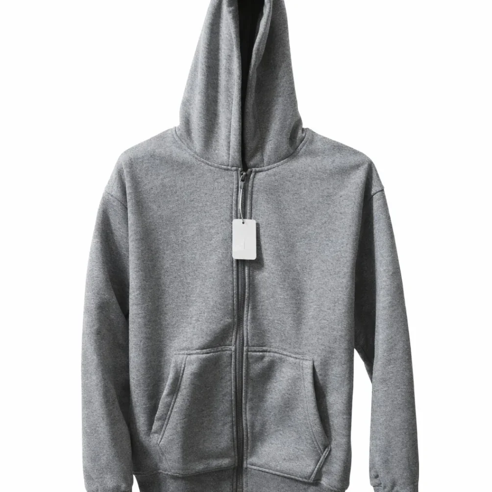 Plain Gray Zip-Up Hoodie - image 2