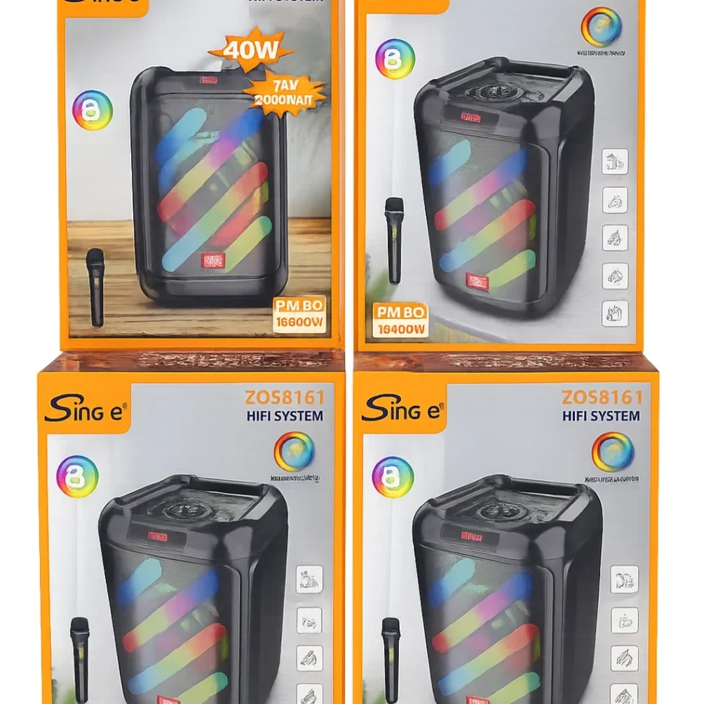 Portable HiFi Bluetooth Speaker with LED Lights & Wireless Microphone - image 2