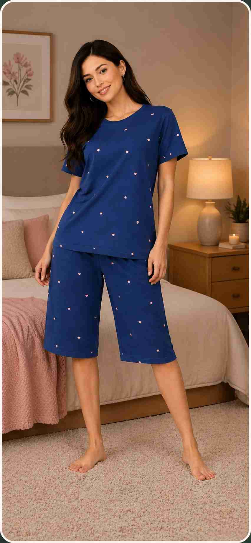 Pijama Manga Curta Pescador Azul