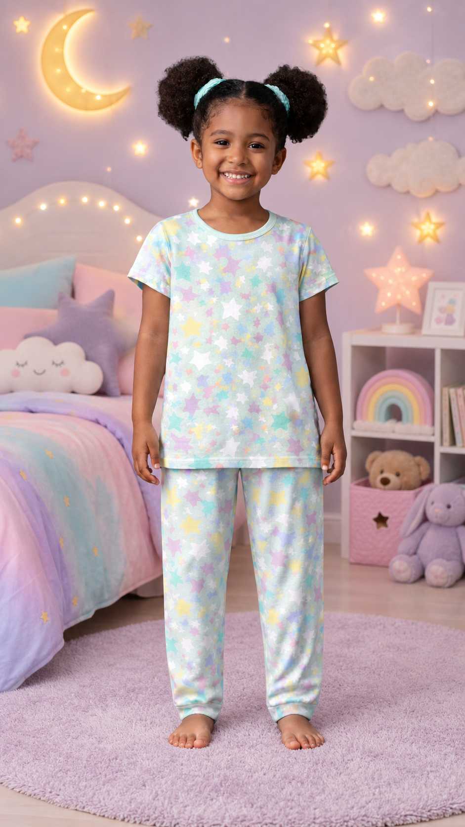 Pijama infantil Pijama Estrelas Coloridas da Pijamas Luneé