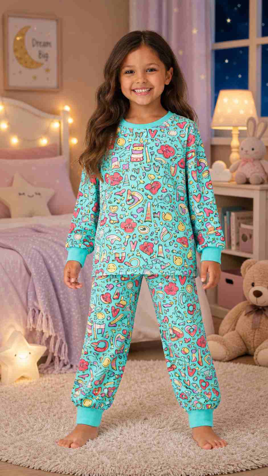 Pijama infantil Pijama Desenhos Divertidos da Pijamas Luneé