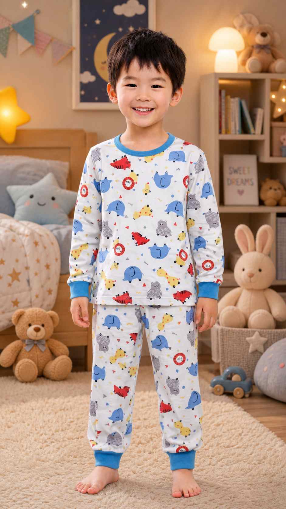 Pijama infantil Pijama Bichos Sobre Rodas da Pijamas Luneé