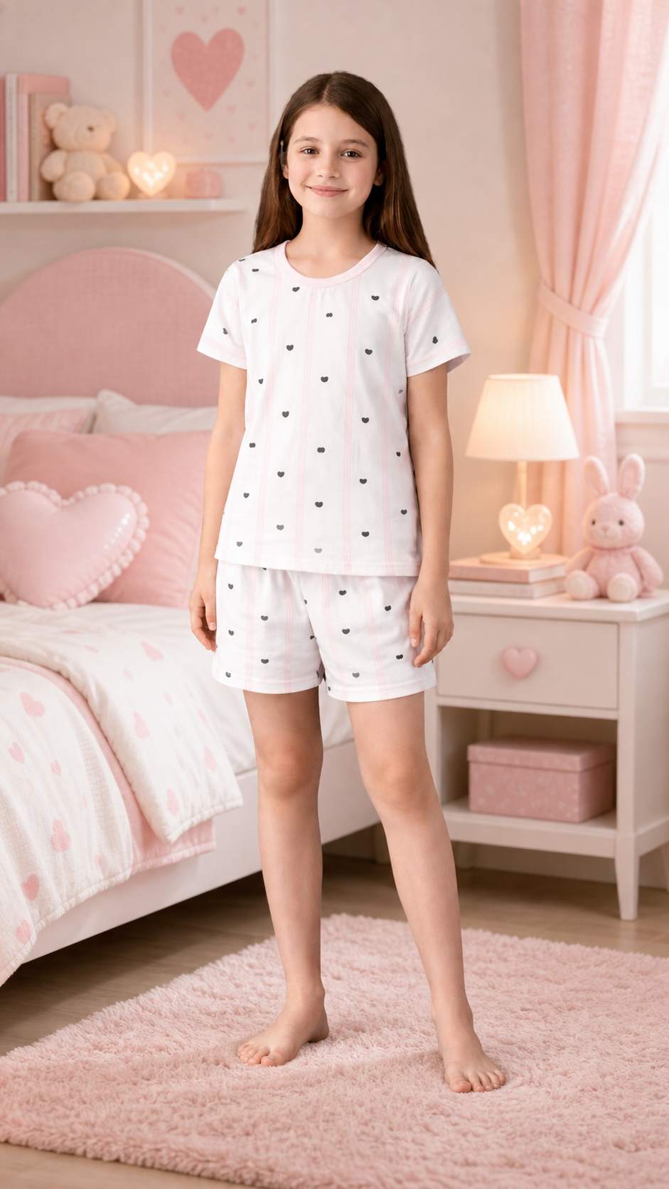 Pijama infantil Pijama Listras Rosas da Pijamas Luneé