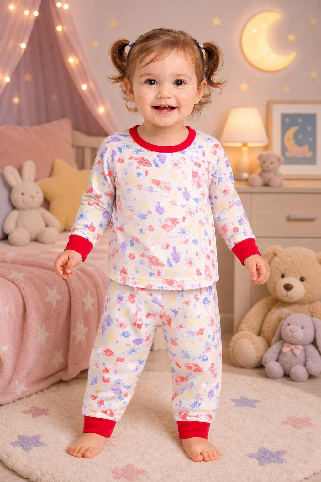 Pijama infantil Pijama Desenhos Coloridos da Pijamas Luneé