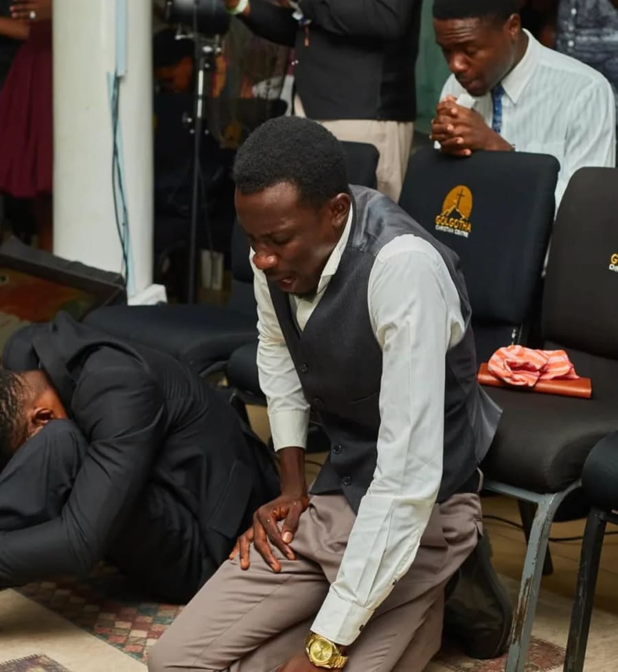 Prayer at the altar of Golgotha Christian Centre