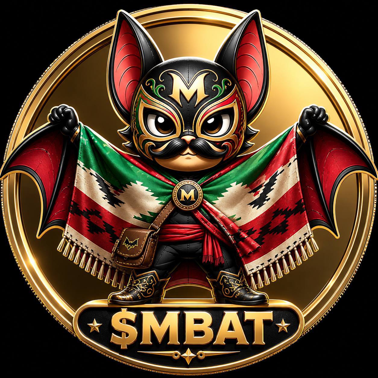 $MBAT Logo - Mexican Batman Token