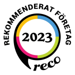 rekommenderad takfirma i Sverige reco 2023, det står rekommenderat företag med året i mitten