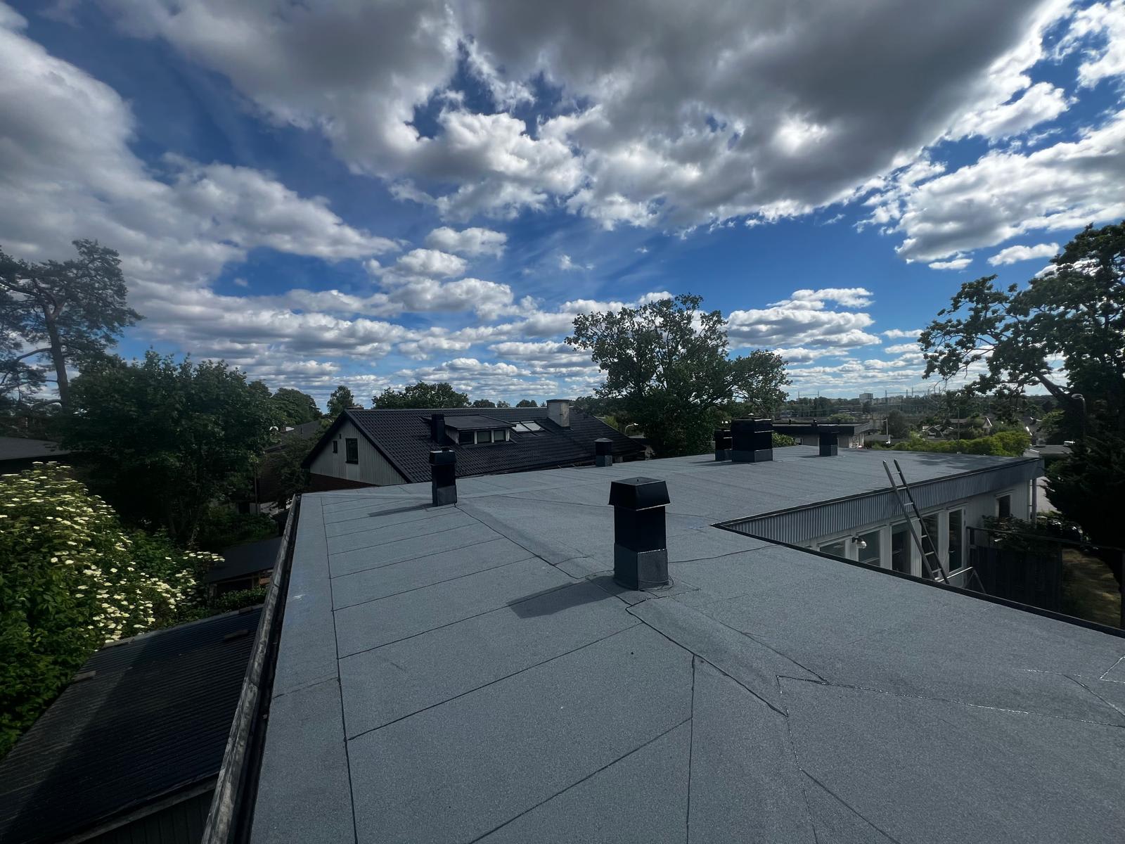 takläggning Danderyd utav experter inom branschen, skorsten, trä, moln, hus, blå himmel, tall