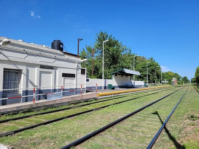 Vías cercanas a la estación Turdera y arboladas de Turdera Oeste