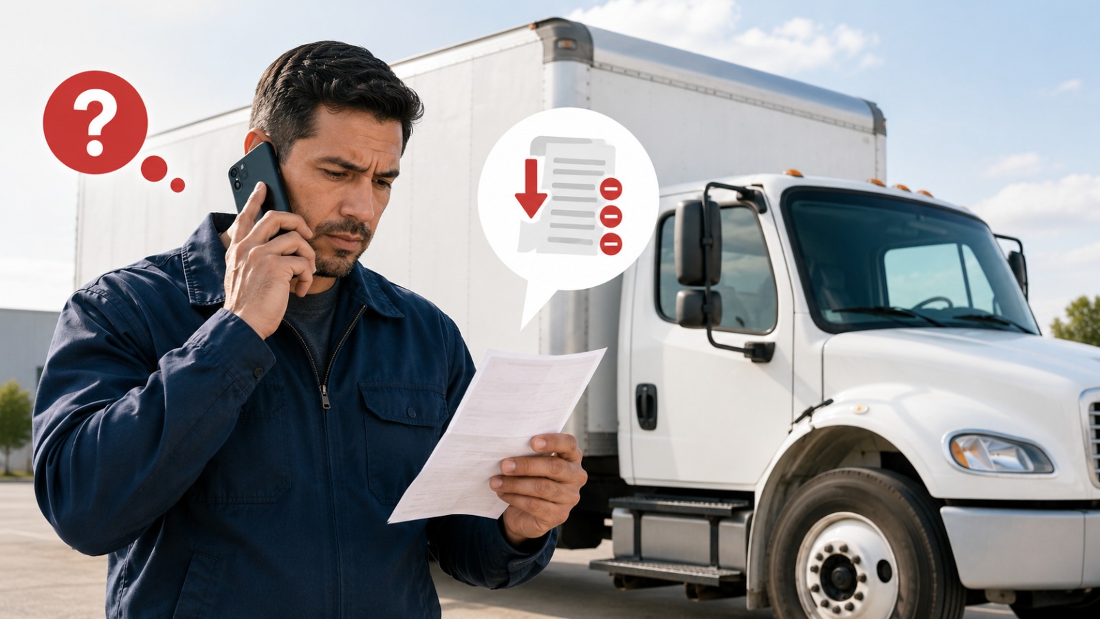 Box truck carrier red flags