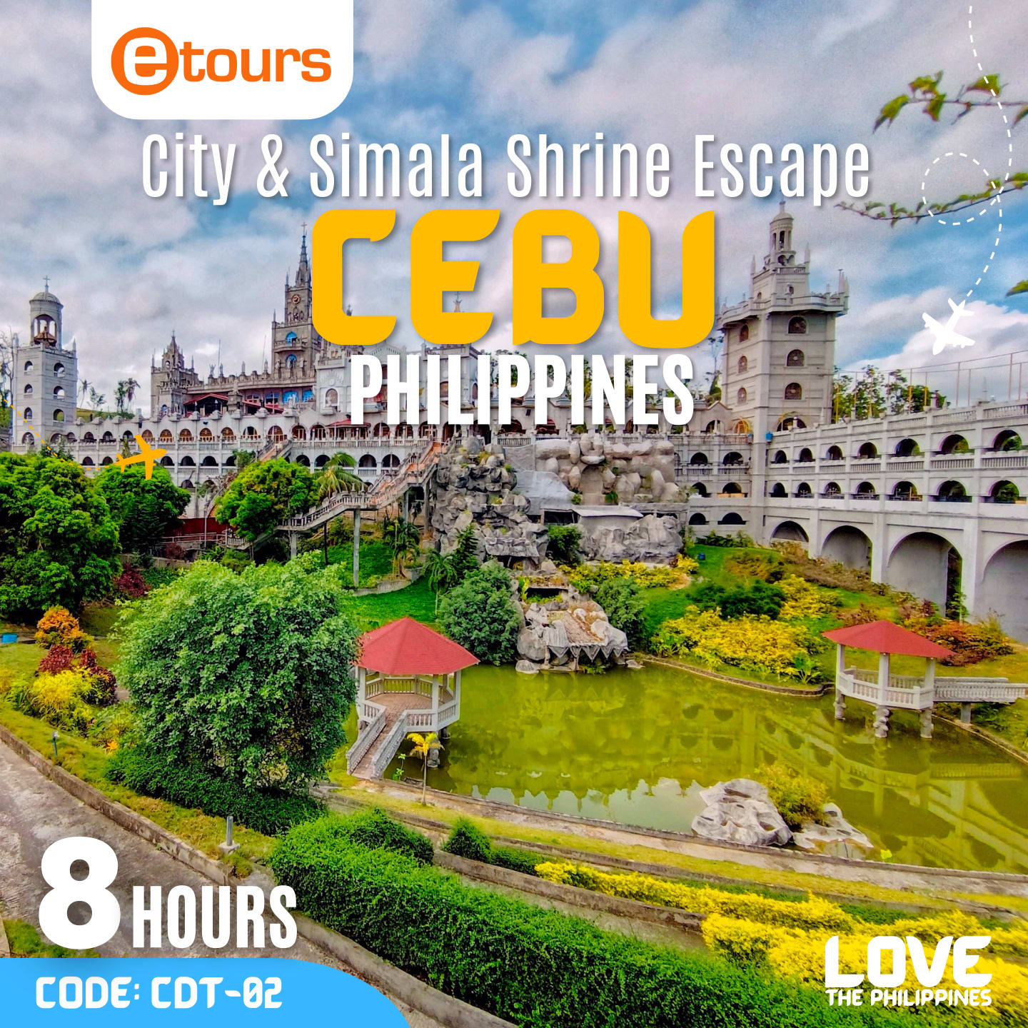 City & Simala Shrine Escape A majestic view of the Simala Shrine, a popular pilgrimage site known for its religious significance and stunning architecture.