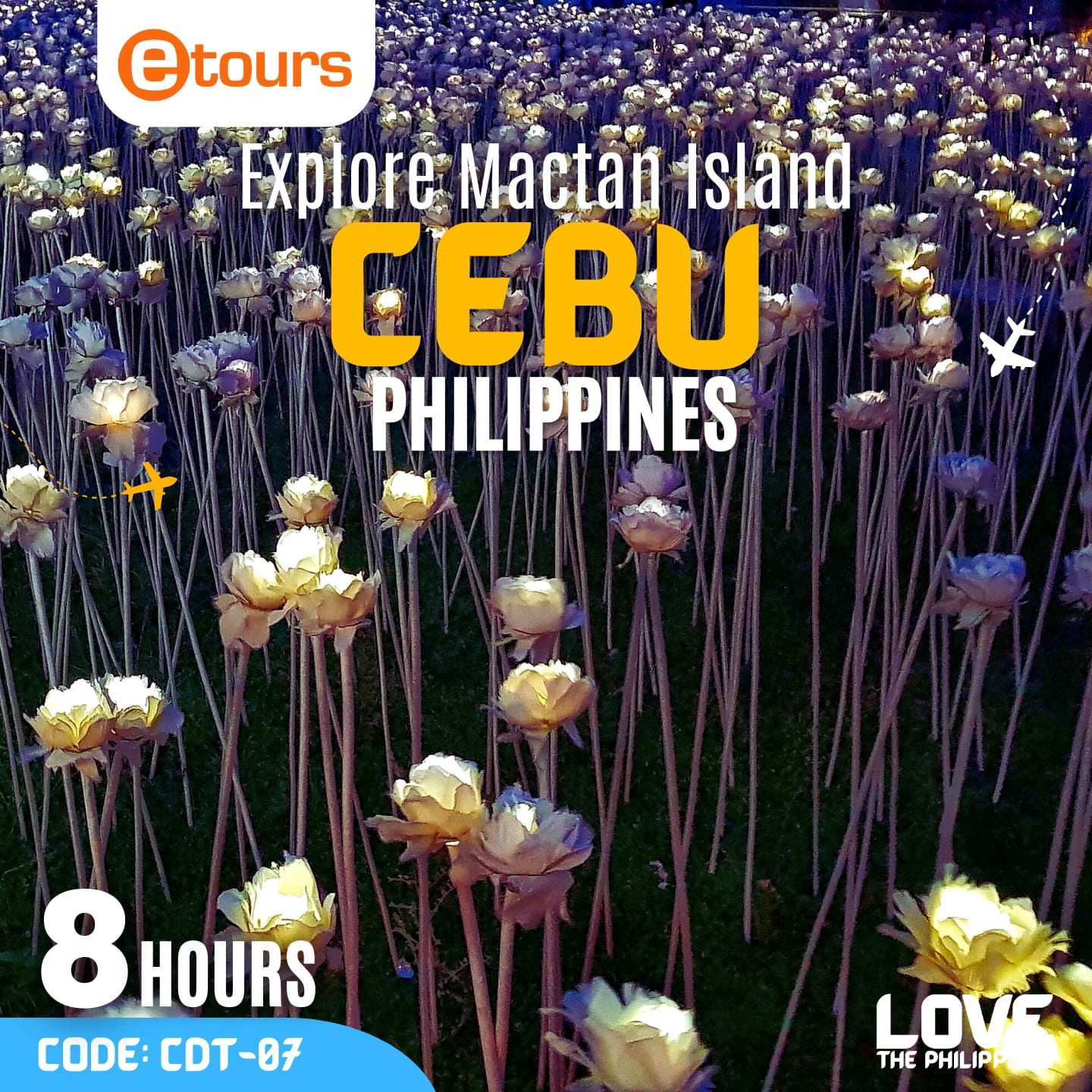 Explore Mactan Island A magical evening at the 10,000 Roses Cafe, illuminated by thousands of twinkling lights and romantic flower displays.