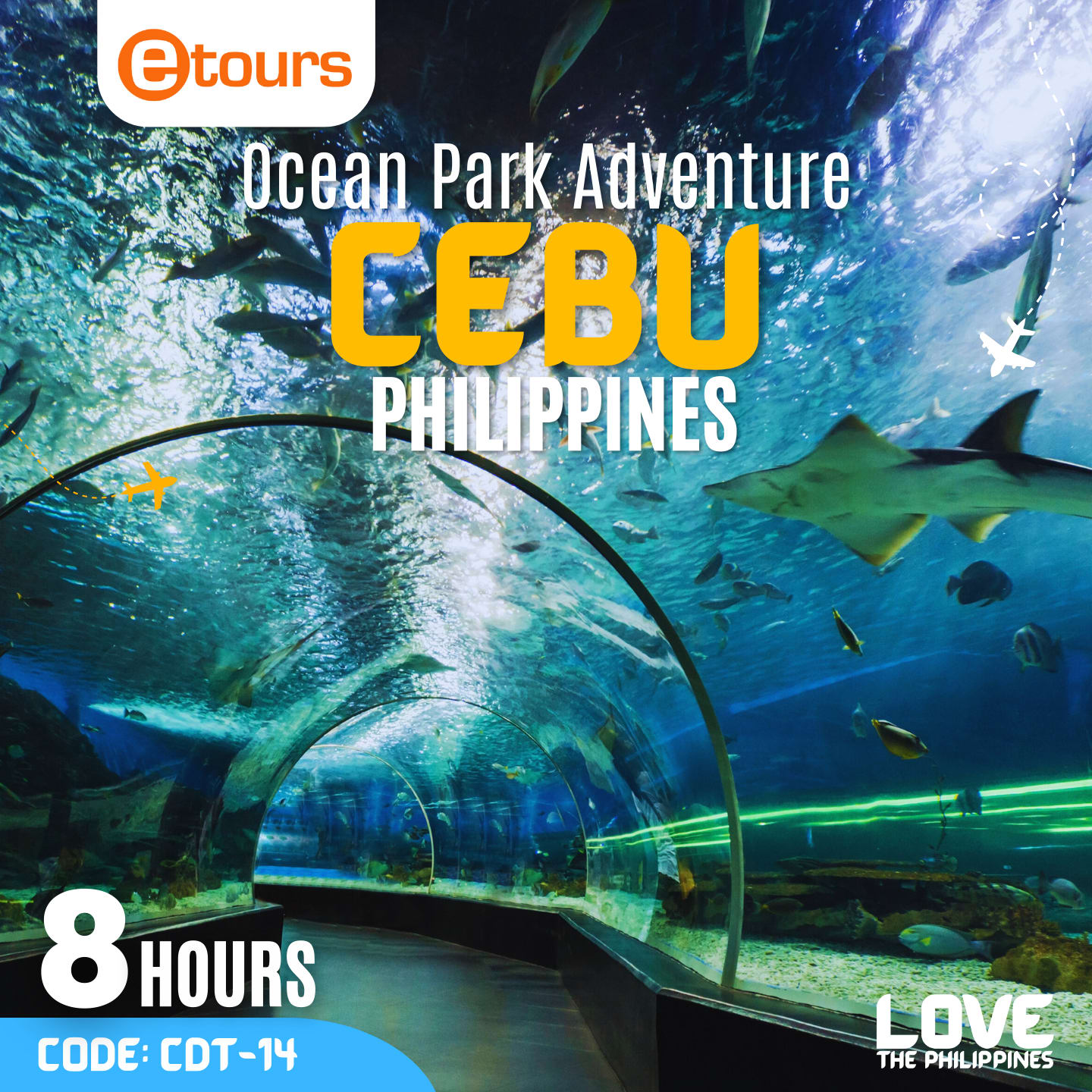 Cebu Ocean Park Adventure A colorful display of marine life, including sharks, rays, and various fish species, at the Cebu Ocean Park.