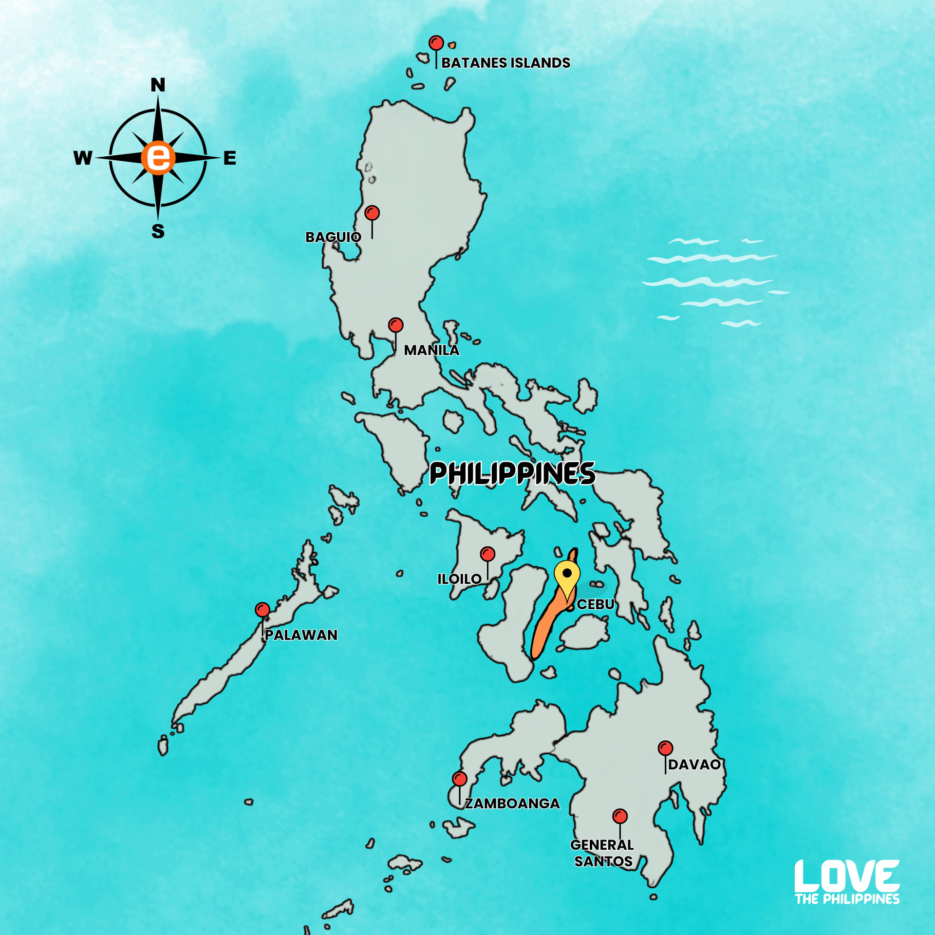 cebu in philippines map
