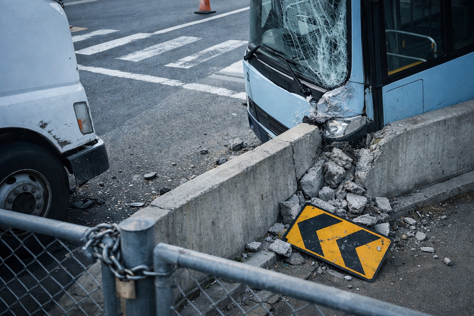 Bus crashes into wall after colliding with truck at Balgowlah