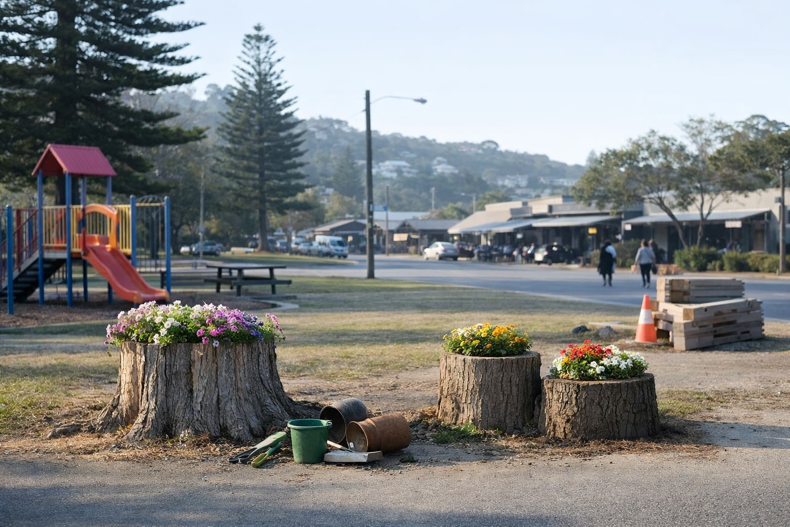 Newport resident says council-backed tree stump planter project has stalled
