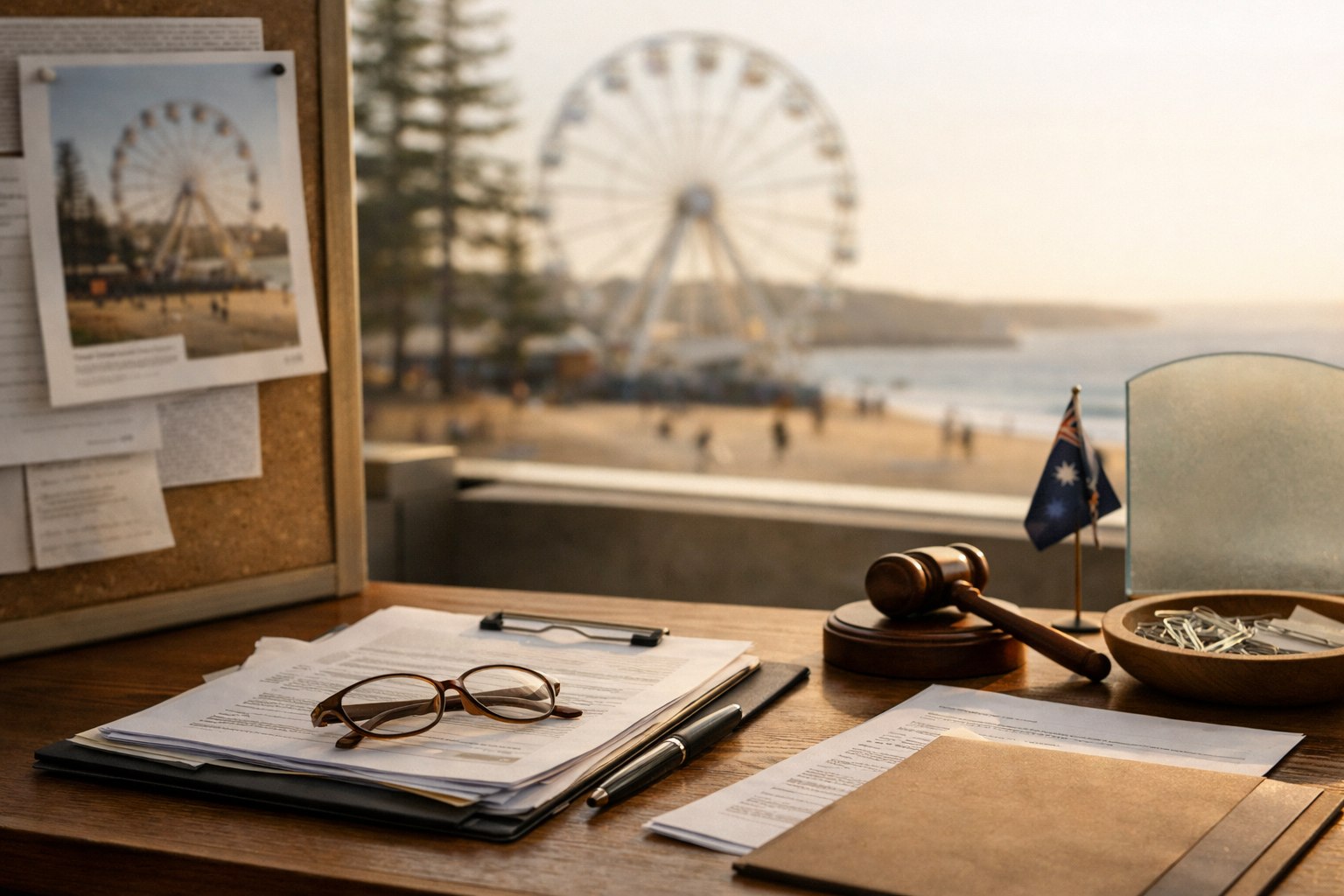 Ferris wheel opens on Manly Beach for month-long winter stay