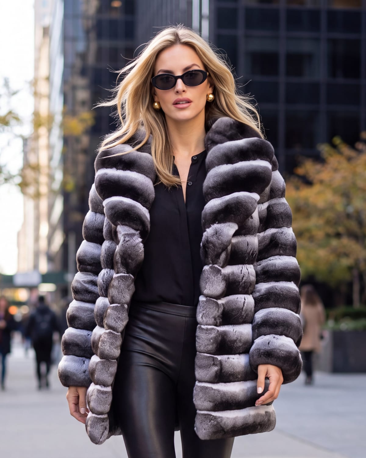 GORSKI grey chinchilla coat