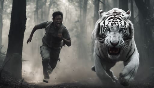 Dream symbol: white tiger: scenarios: Dream of being chased by a white tiger